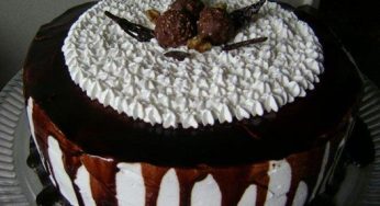 BOLO COM CREME DE NUTELLA E NOZES